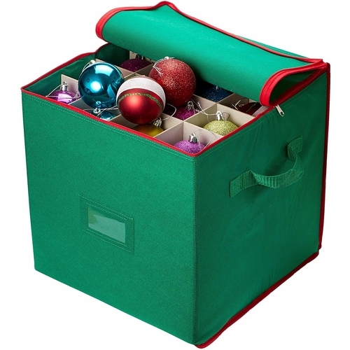 holiday ornament storage box with zip